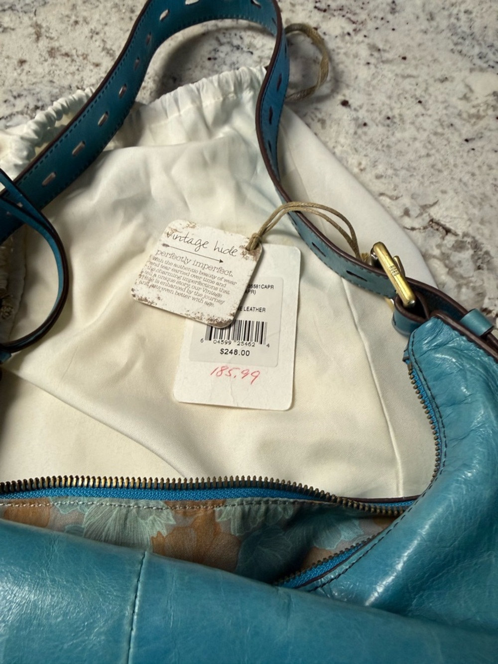 HOBO Blue  Leather Shoulder Hobo Bag - Picture 4 of 9